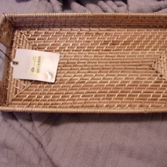 7"x14" Natural Woven Bathroom Tray - Hearth & Hand™ with Magnolia New - Picture 2 of 4